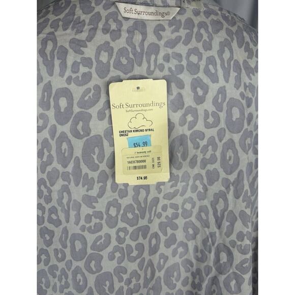 Soft Surroundings Leopard Cheetah Kimono Shrug Lagen Look Viscose NWT OS Boho - Picture 4 of 6